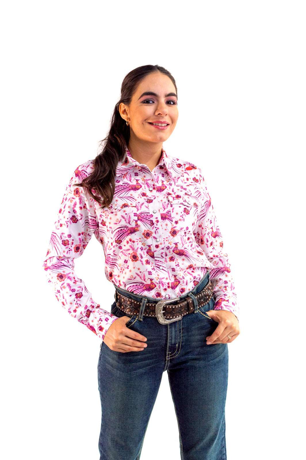 Camisa vaquera premium pavo real fiusha