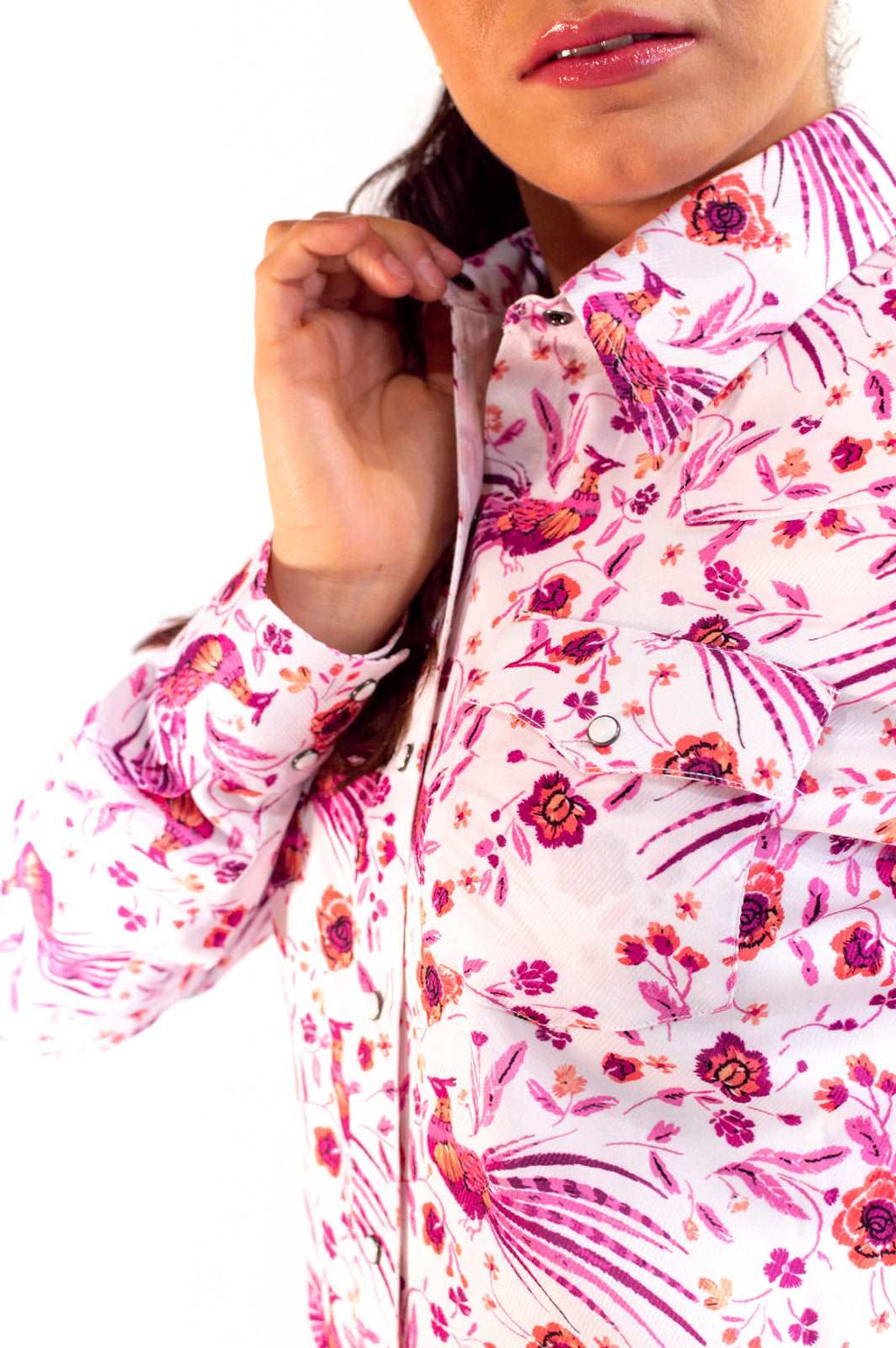 Camisa vaquera premium pavo real fiusha