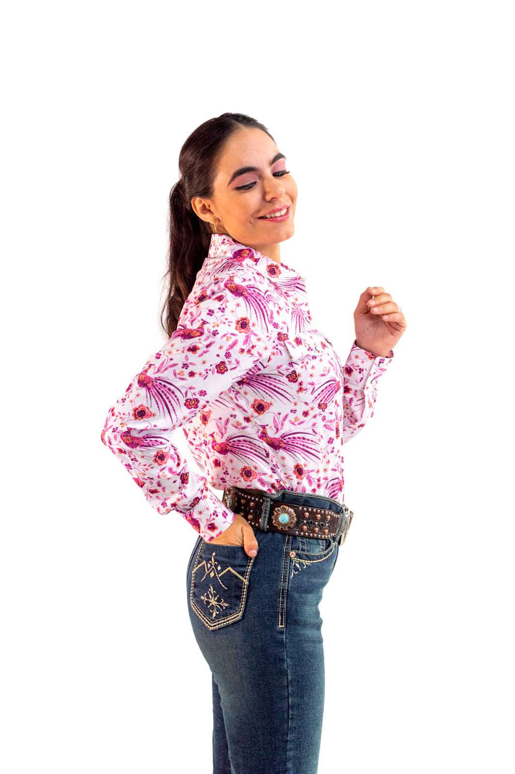Camisa vaquera premium pavo real fiusha