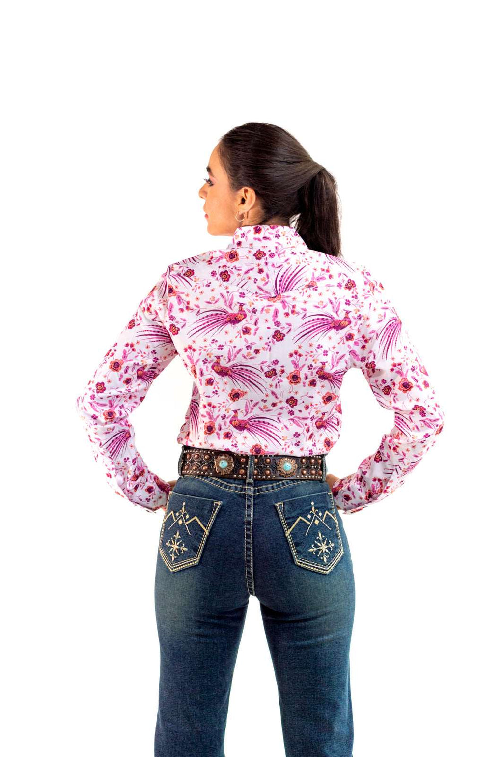 Camisa vaquera premium pavo real fiusha