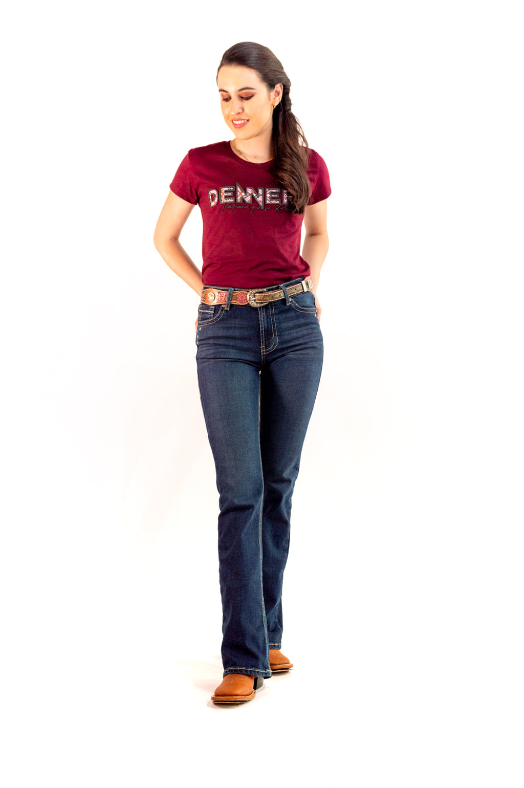 Playera Para Dama Jaspe Vino