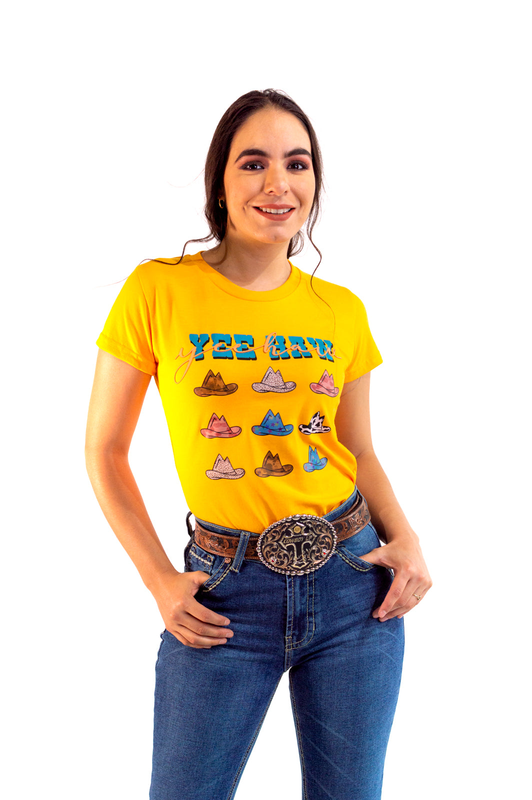 Playera Vaquera Icy Denver Dama Amarillo Tsd006