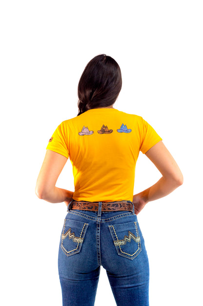 Playera Vaquera Icy Denver Dama Amarillo Tsd006