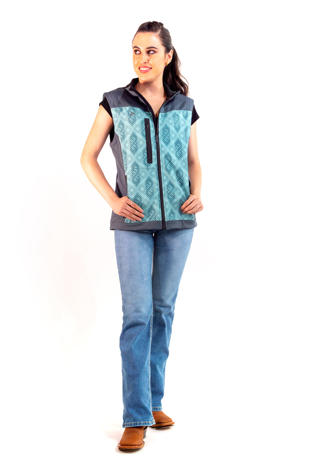 Chaleco Mujer Spadex Étnico Jade