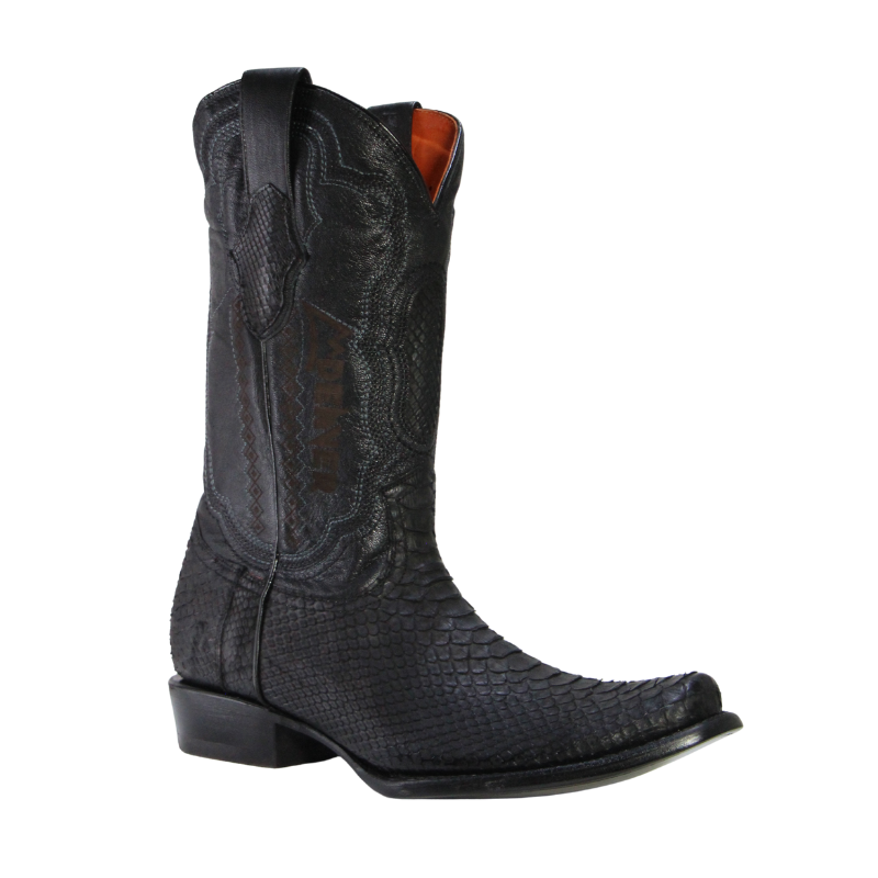 Bota Vaquera Caballero Negro Pitón Cabra BD0018