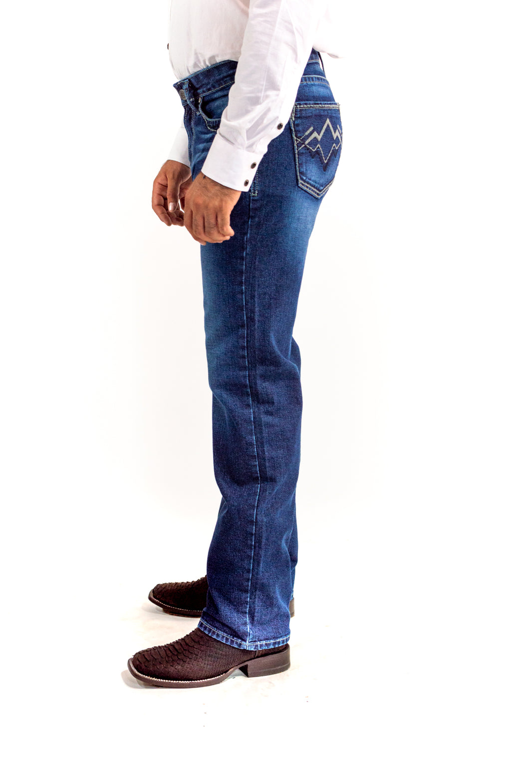 Pantalón Vaquero Caballero Spandex Gris/Marino JH007