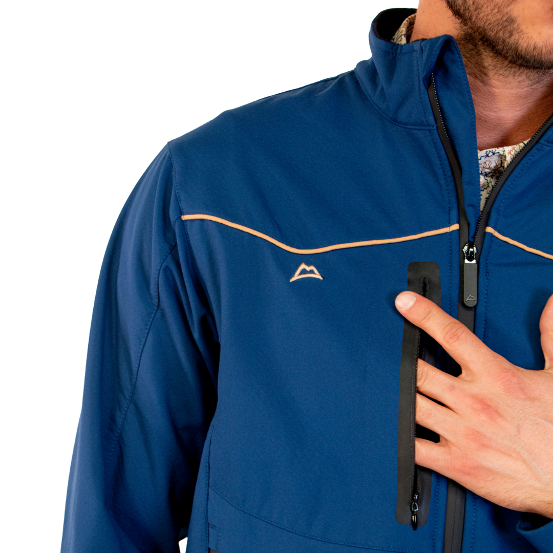 Chamarra Vaquera Navy/Beige Impermeable