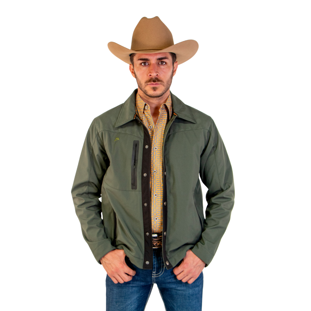 Chamarra Vaquera Olive Piteado Dark