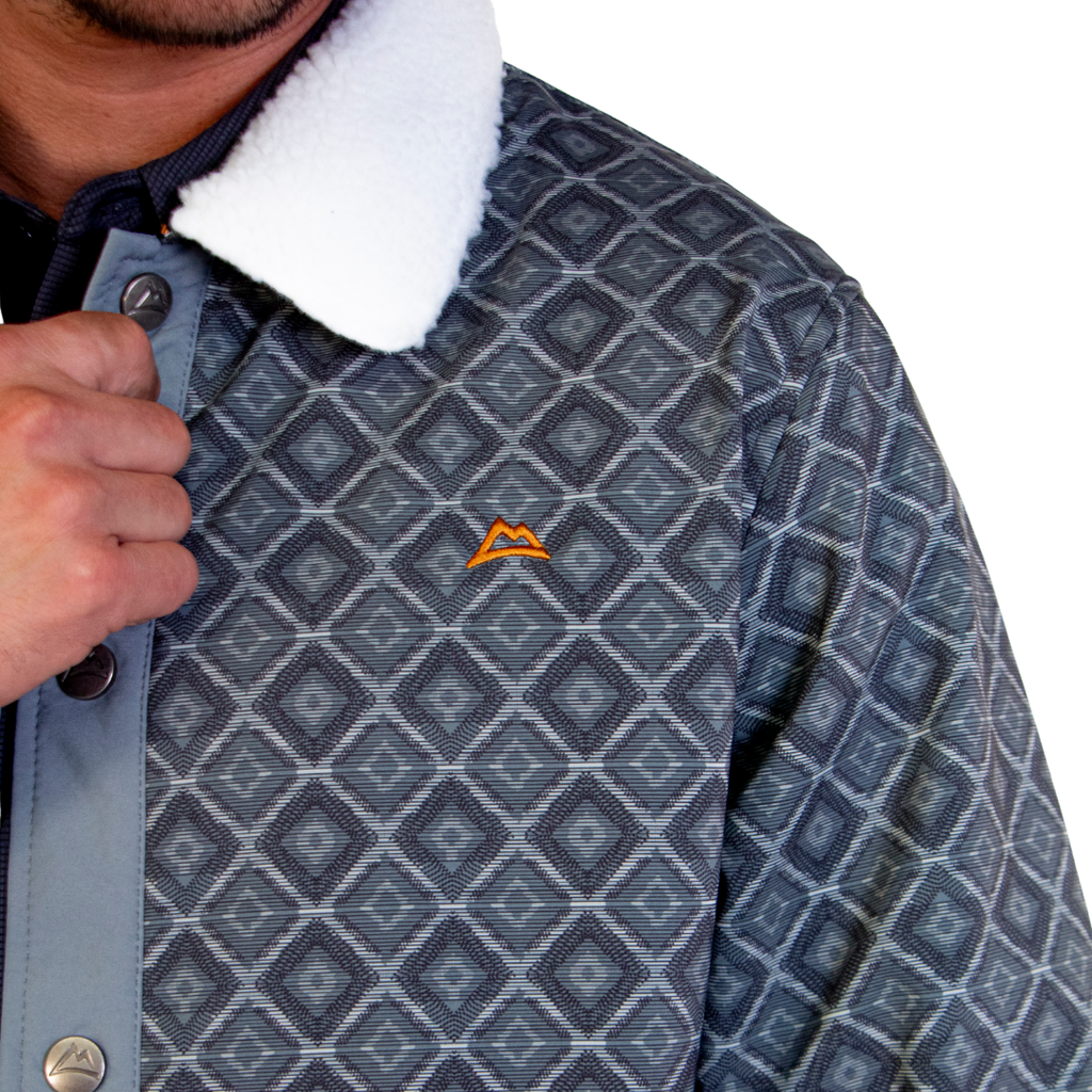 Chamarra Vaquera Felpa Étnico Gray