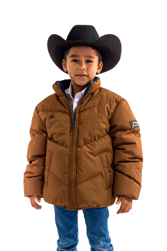 Boy's double view jacket Brown Navy