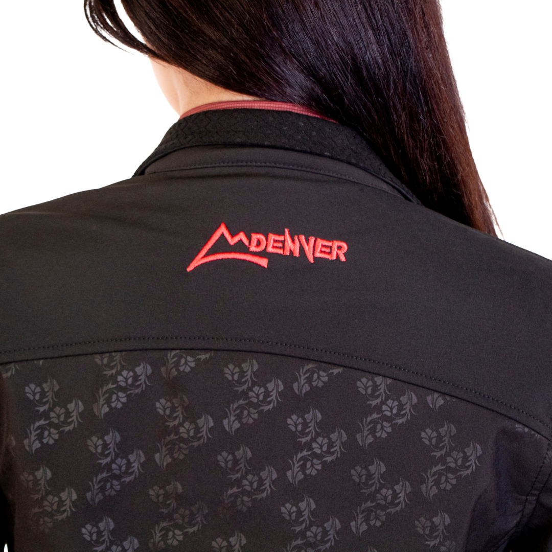 Chamarra Vaquera Spandex Rameado Flores Gloss