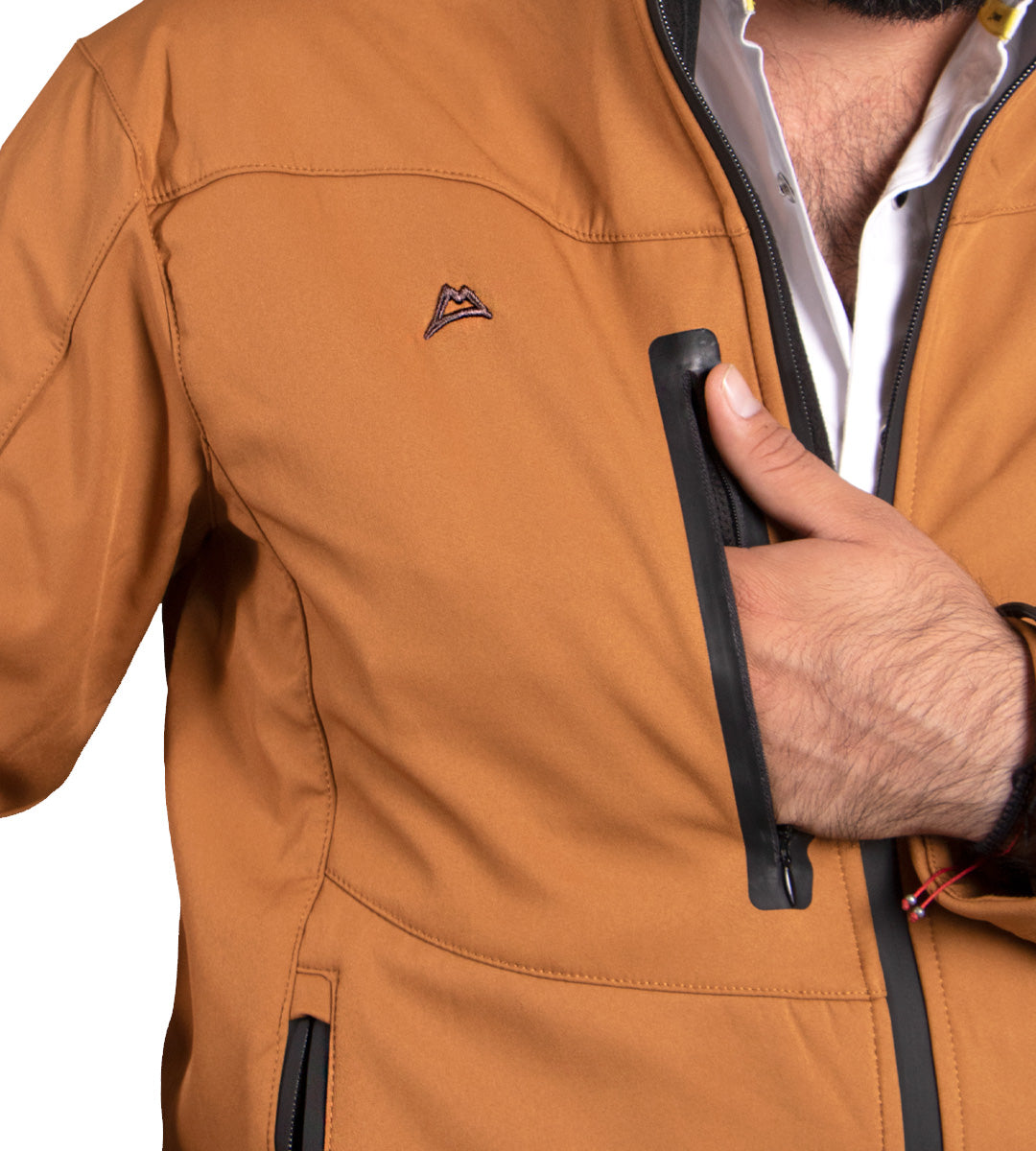 Men's spandex jacket YELLOW / BROWN JK1995-SP9-10
