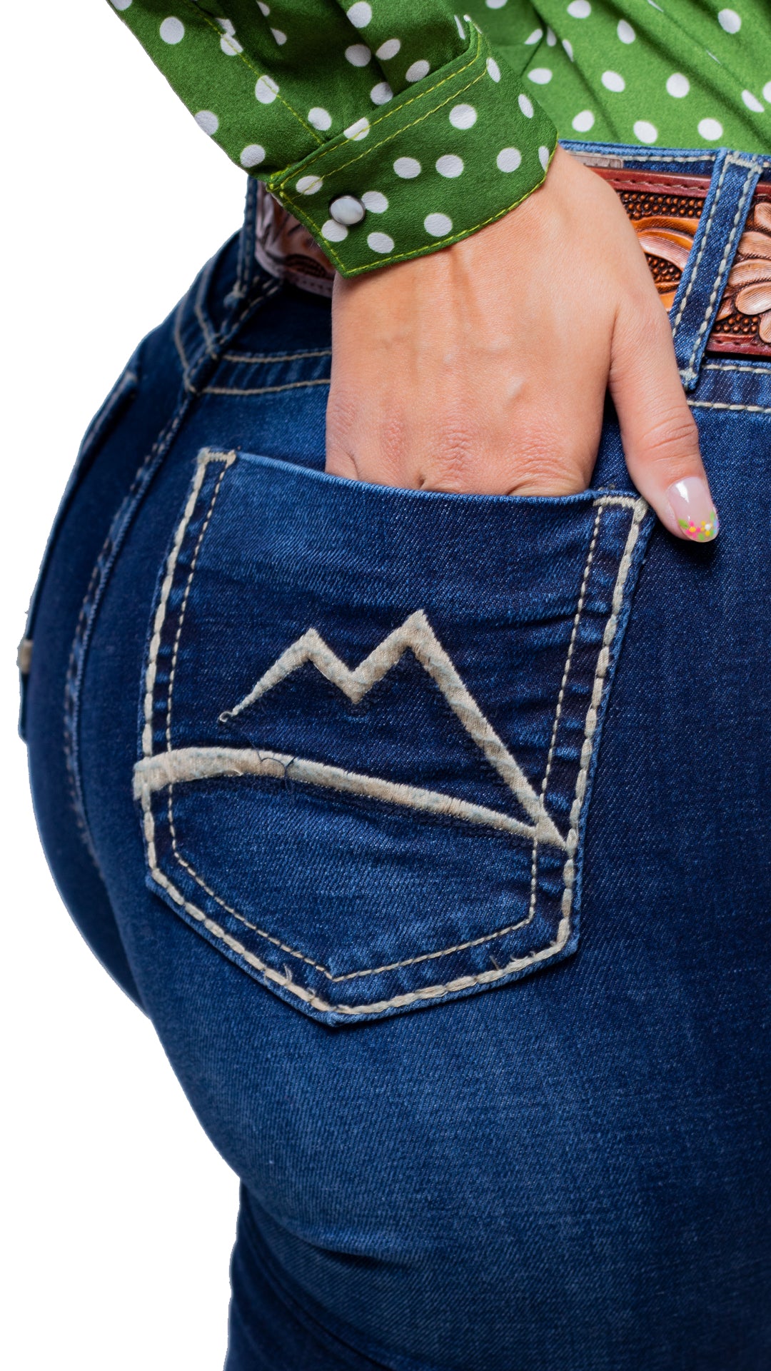 Jeans Icy Denver cintura alta corte recto azul medio DM028