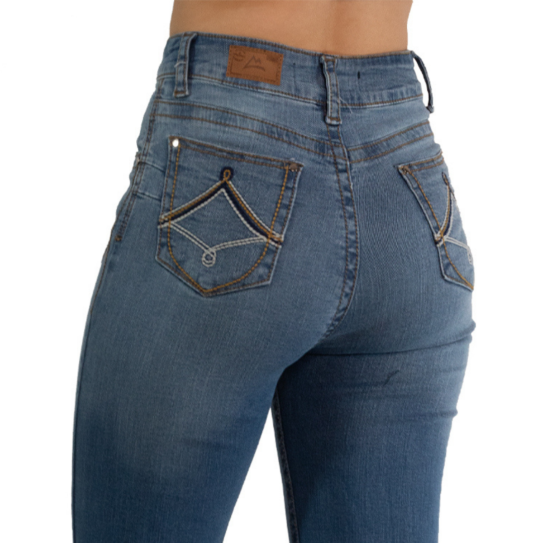 Pantalón Jeans Vaquero cintura alta Icy Denver azul claro DM015