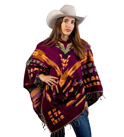 PONCHOS DENVER UNISEX 2 POCKETS AND HOOD VARIOUS PATTERNS PD028A